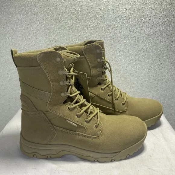 Free Soldier Men’s Tactical Desert Boots – Tan – Size 11.5 – Lace-Up – Lightweig