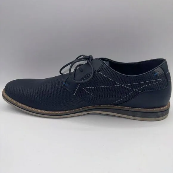 Freeman Travis Oxford Mens 13M  Blue Dress Shoes Memory Foam Insole