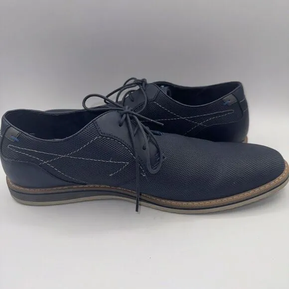 Freeman Travis Oxford Mens 13M  Blue Dress Shoes Memory Foam Insole