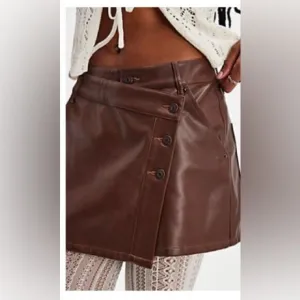 Free People NWT Wynne chocolate vegan skirt -29