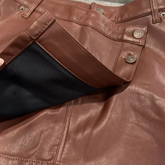 Free People NWT Wynne chocolate vegan skirt -29