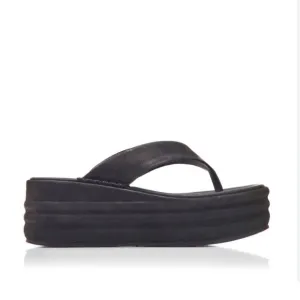Free People Haven Thong Platform Sandal Black EU 38 US 8 New