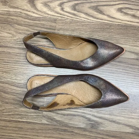 Frye Flats Sandals Women 8M Kenzie Shoes Leather Slingback Slip On Comfort