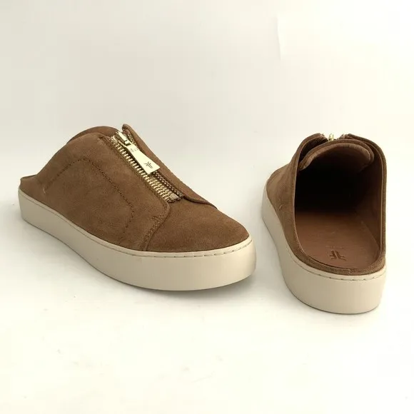 Frye Mules Size 9M Tan Suede Lena Slip-on Platform Shoes