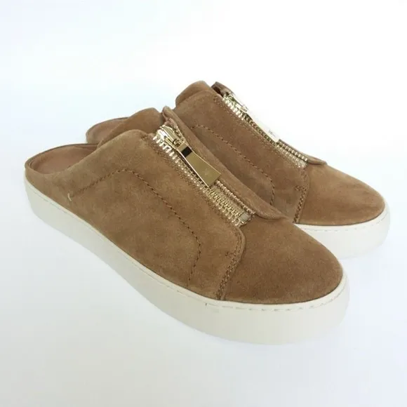 Frye Mules Size 9M Tan Suede Lena Slip-on Platform Shoes