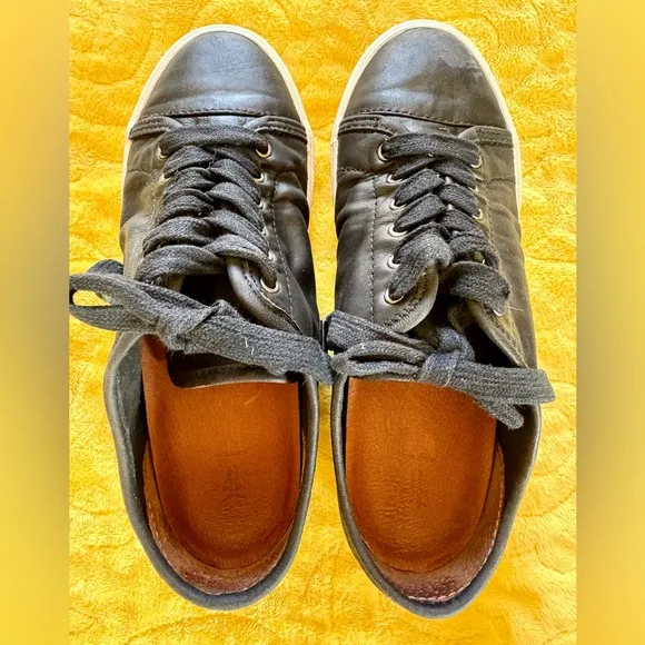 Frye Women's Black Ivy Low Lace Leather Sneakers