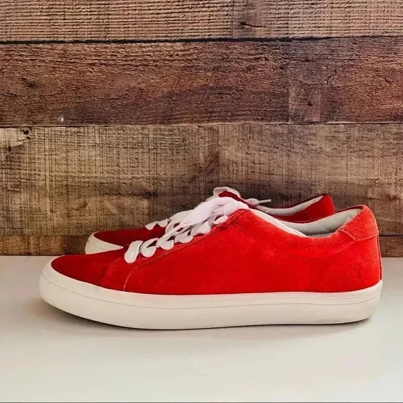 Frye Women’s Kerry Low Lace Suede Red Sneakers