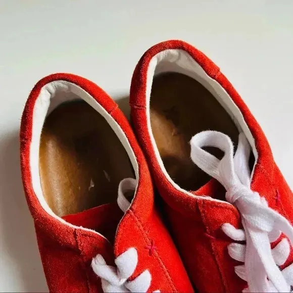 Frye Women’s Kerry Low Lace Suede Red Sneakers