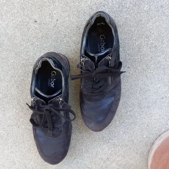 Gabor Dames Mixed Material Sneaker Size 6