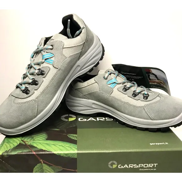 Garsport Mens Sneakers Size 9.5 Suede Hiking Grey Blue Shoes New With Box