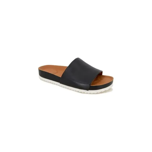 GENTLE SOULS KENNETH COLE Mens Black Montauk Platform Slide Sandals Shoes 9
