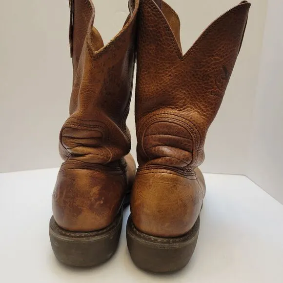 Georgia Boot Cowboy Boots Men's Size 9.5W Brown 11&quot; Carbo Tec Farm and Ranch