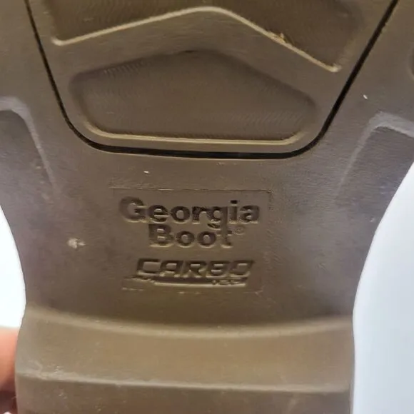 Georgia Boot Cowboy Boots Men's Size 9.5W Brown 11&quot; Carbo Tec Farm and Ranch