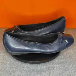 Geox Annytah Cap Toe Navy Blue Ballet Flat Bow EU 40 Size 10