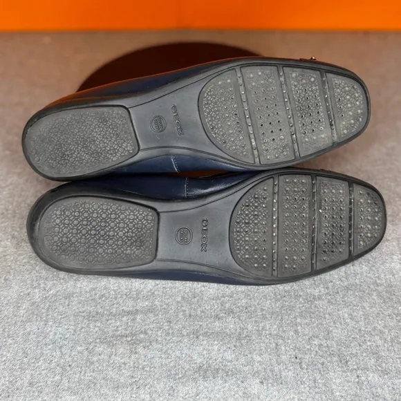 Geox Annytah Cap Toe Navy Blue Ballet Flat Bow EU 40 Size 10