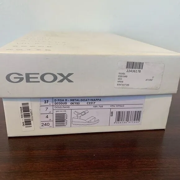 Geox leather piss  lightweight waterproof wedge  sandal size  10,5 nib