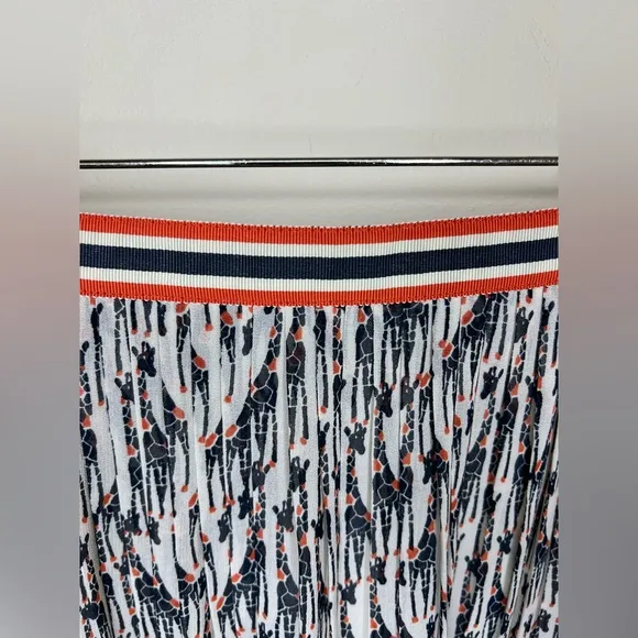 G.H. Bass &amp; Co. Giraffe Print Pleated Skirt Size 10 NWT Animal Print Flowy