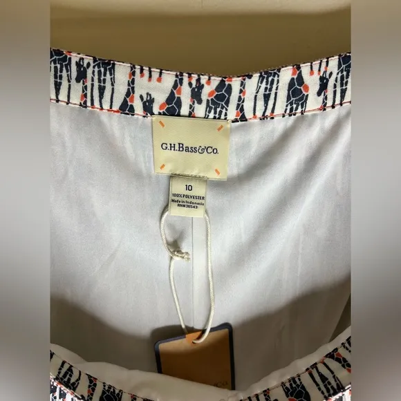 G.H. Bass &amp; Co. Giraffe Print Pleated Skirt Size 10 NWT Animal Print Flowy