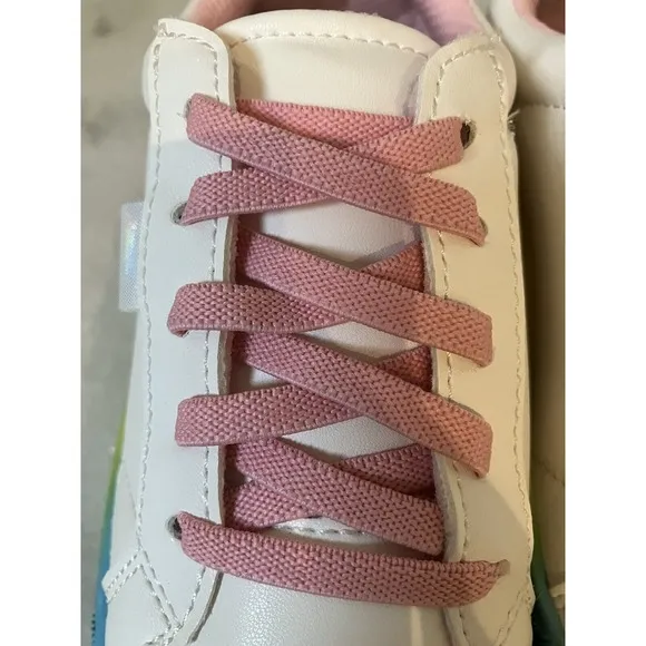 Girl /youth Size 2 Tennis Shoe Dr. Scholl's Time Off Sneaker White, Rainbow. NEW