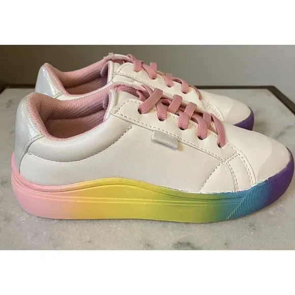 Girl /youth Size 2 Tennis Shoe Dr. Scholl's Time Off Sneaker White, Rainbow. NEW