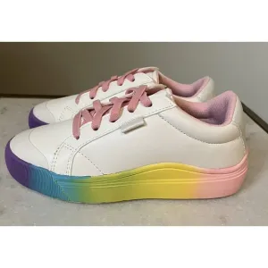 Girl /youth Size 2 Tennis Shoe Dr. Scholl's Time Off Sneaker White, Rainbow. NEW