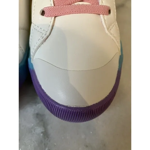 Girl /youth Size 2 Tennis Shoe Dr. Scholl's Time Off Sneaker White, Rainbow. NEW