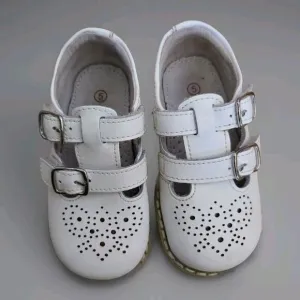 Girls Footmates Leather Mary Jane Shoes Flat Buckles Light Blue Toddler 5 M