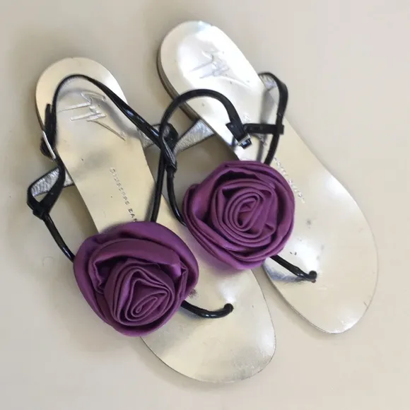 Giuseppe Zanotti Rose Silver Sandals Sz 35