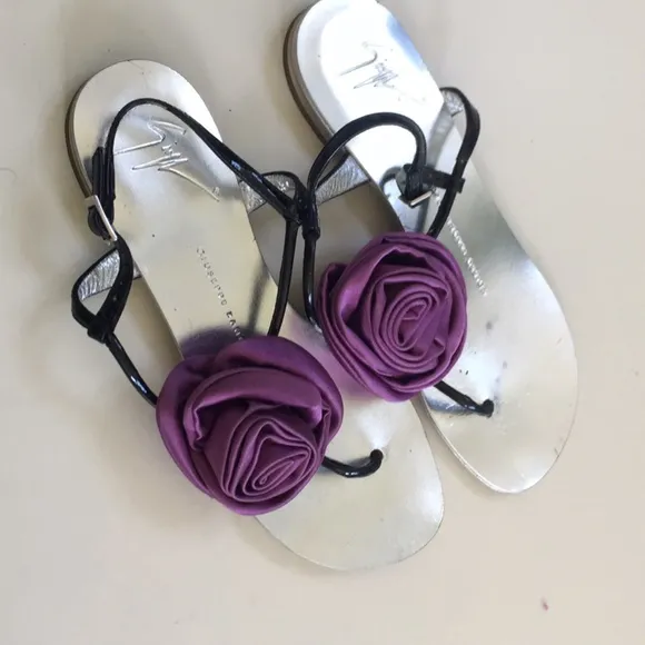 Giuseppe Zanotti Rose Silver Sandals Sz 35