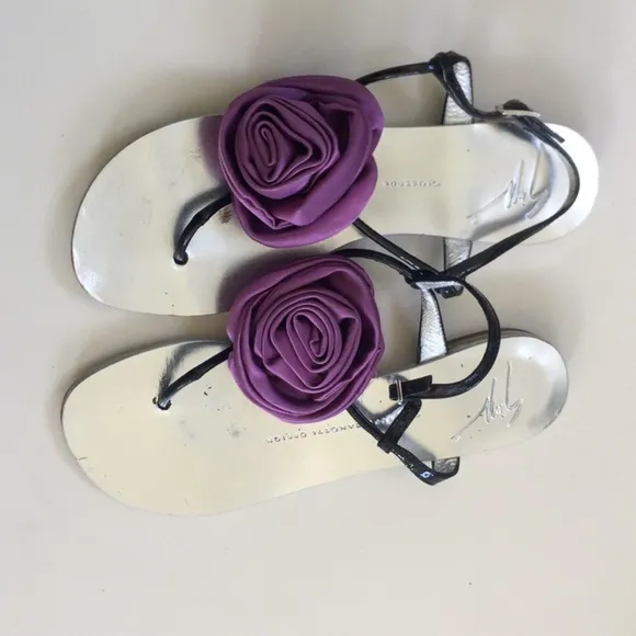 Giuseppe Zanotti Rose Silver Sandals Sz 35