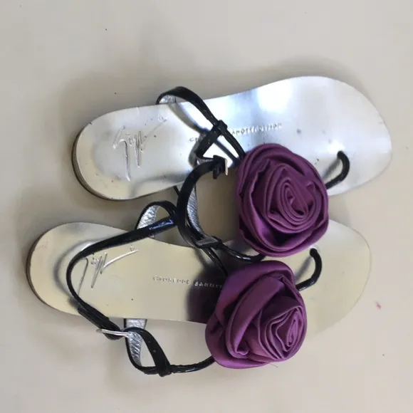 Giuseppe Zanotti Rose Silver Sandals Sz 35