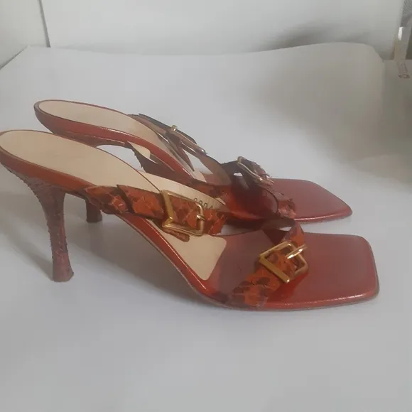 Giuseppe zanotti snake skin sandals sz 37