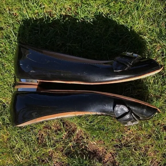 Giuseppe Zanotti Black Peeptoe Patent buckle shoes