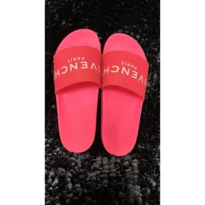 Givenchy Slide In Sandals Flip Flop Summer Shoes Bright Pink Sz M 9/W 11 Vntg