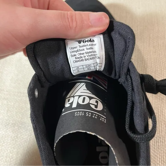 Gola Monochrome Black Badminton Shoes CMA548, NWT Original box
