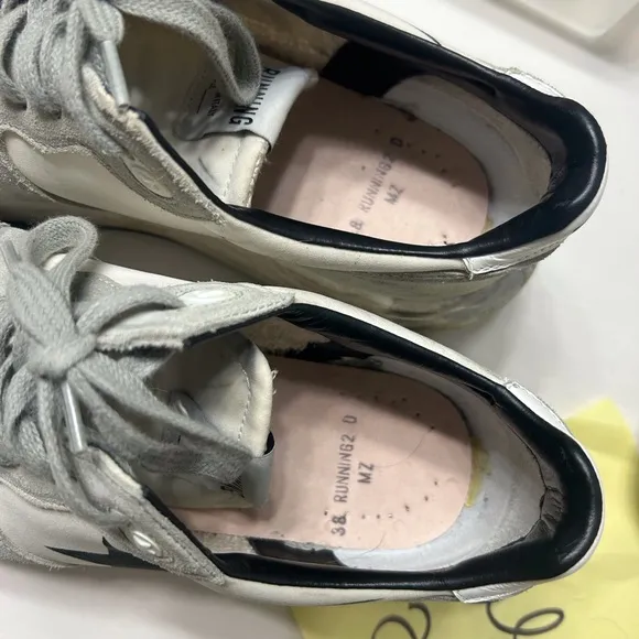 Golden Goose running soles Sz 38 Gray and White Sneakers