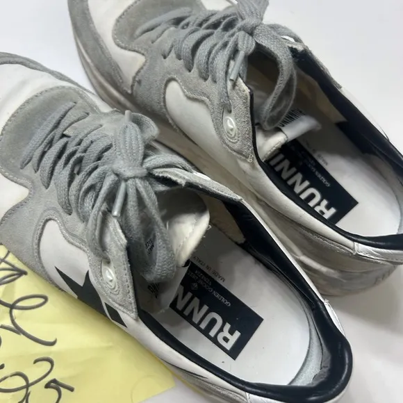 Golden Goose running soles Sz 38 Gray and White Sneakers