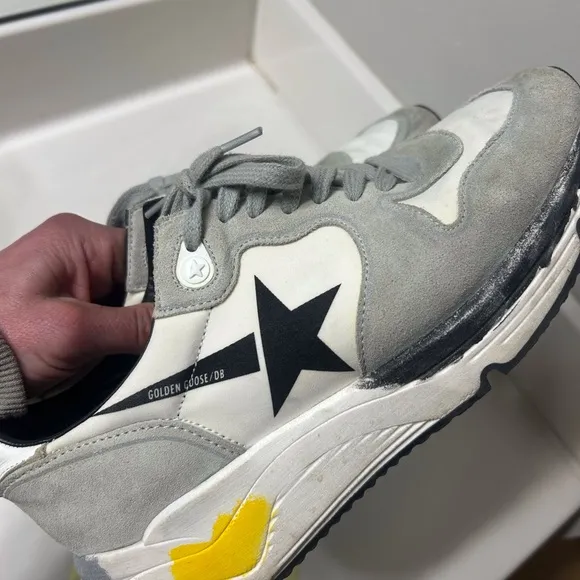 Golden Goose running soles Sz 38 Gray and White Sneakers