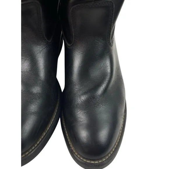 Goodyear Mens Boots 9EEE Black Leather Western Grunge Biker Vibram Oil Resistant