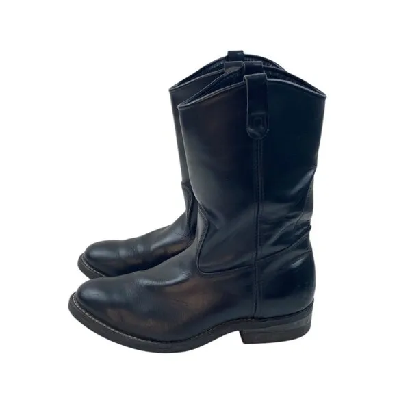 Goodyear Mens Boots 9EEE Black Leather Western Grunge Biker Vibram Oil Resistant