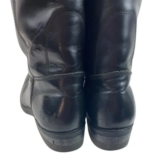 Goodyear Mens Boots 9EEE Black Leather Western Grunge Biker Vibram Oil Resistant