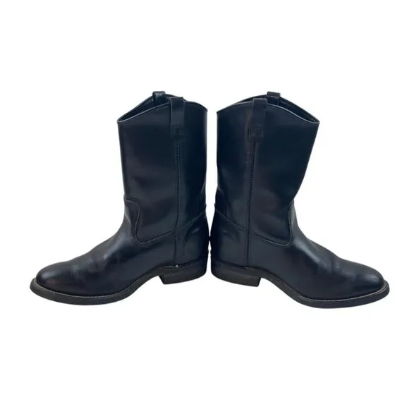 Goodyear Mens Boots 9EEE Black Leather Western Grunge Biker Vibram Oil Resistant