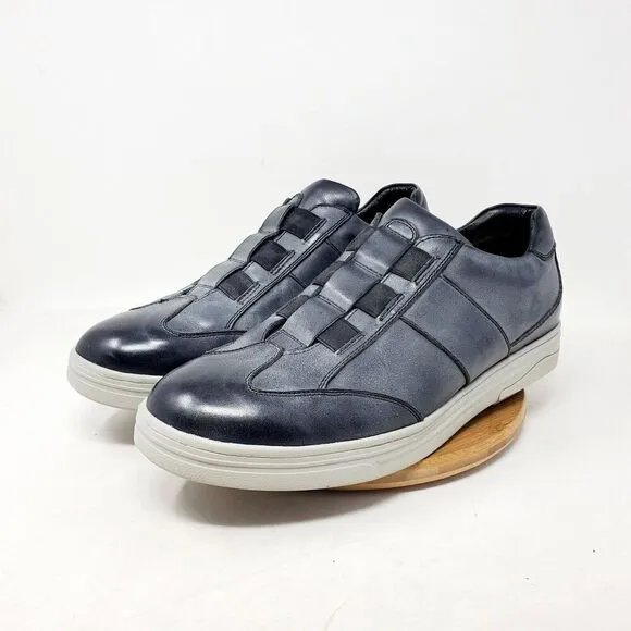 Gravity Defyer Shoes Mens 10.5 Raddley Slip On Grey Leather Sneaker