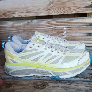 Gray and Yellow Athletic Running Shoes