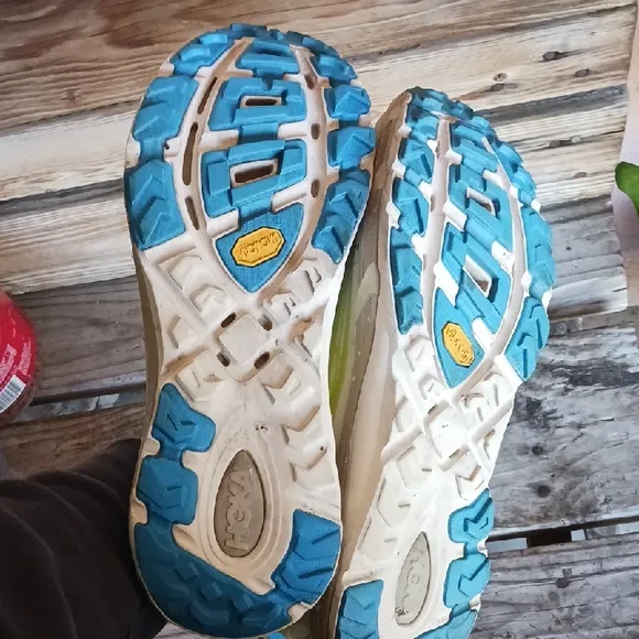 Gray and Yellow Athletic Running Shoes