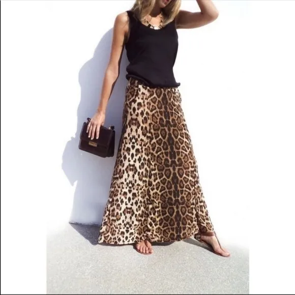 Great Leopard Printed Maxi Skirt. NWOT