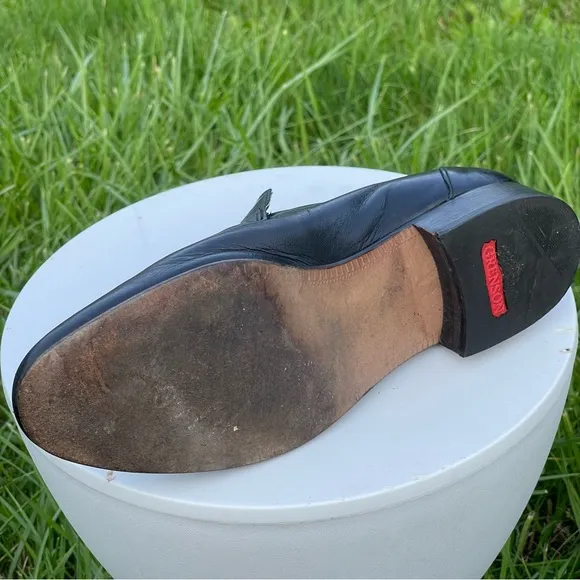Grenson Footmaster Shoes Mens Size 9 Black Leather Slip-On England Style 7439/01