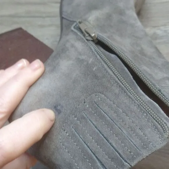 Grey Suede Jeffrey Campbell Heel Ankle Boots