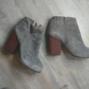 Grey Suede Jeffrey Campbell Heel Ankle Boots