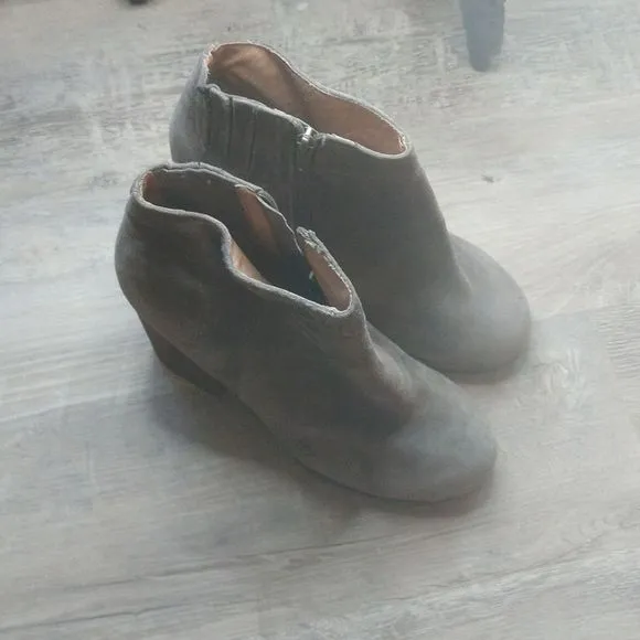 Grey Suede Jeffrey Campbell Heel Ankle Boots